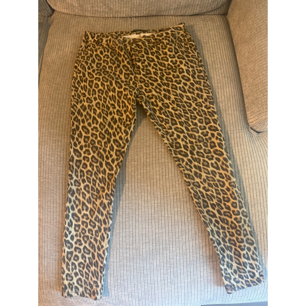 Judy Blue Leopard Print Skinny Jeans Tan Black Animal Print JB8475 Size 15/32